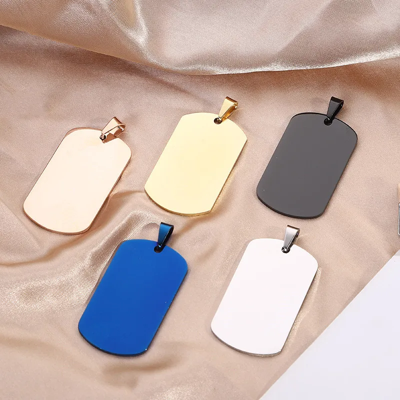 

Engraved Fine Stainless Steel Dog Tag Army Card Pendant