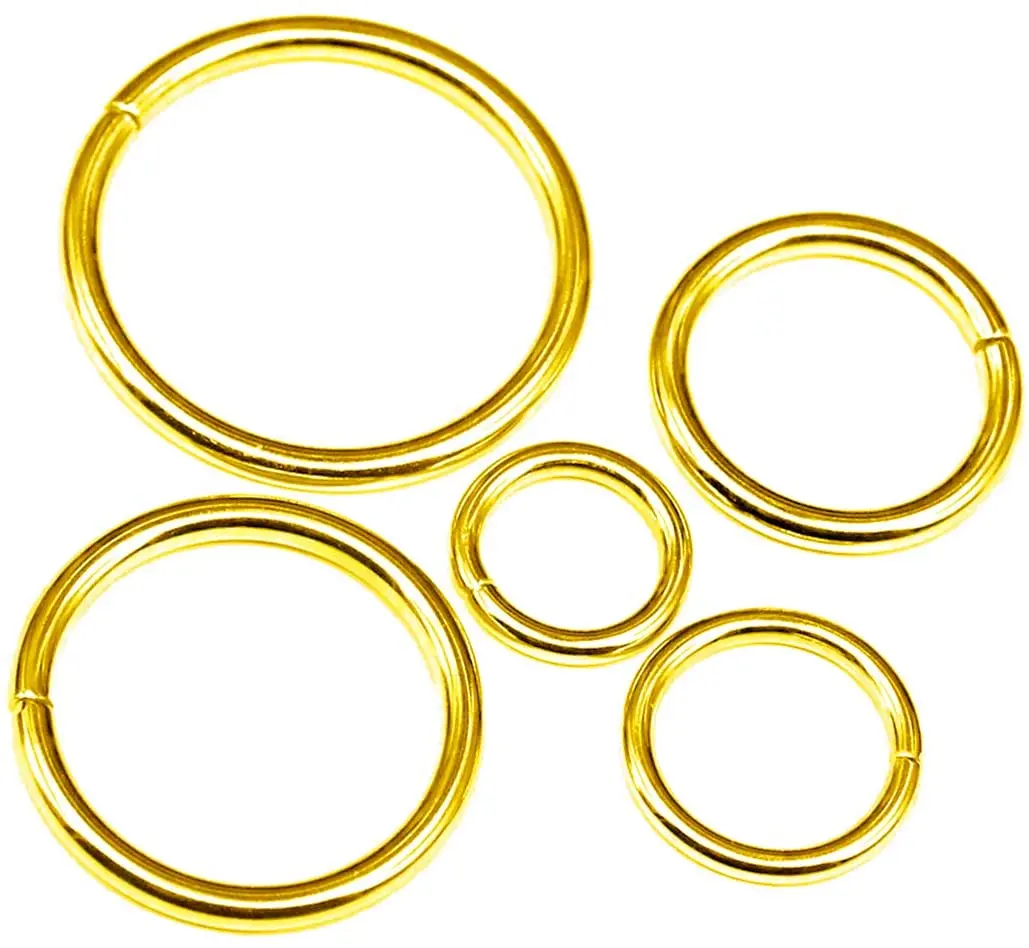 

Gold Metal O Rings Multi-Purpose Loop Ring for Hardware Bags DIY Keychains Belts Craft Projects