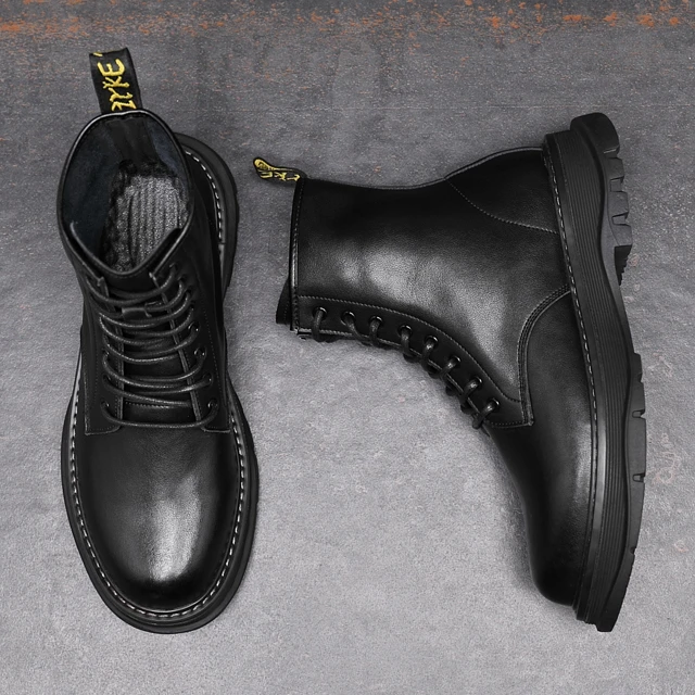 

New arrival High top Hot style leather boots fur cotton shoes tough military boots cross border men shoes