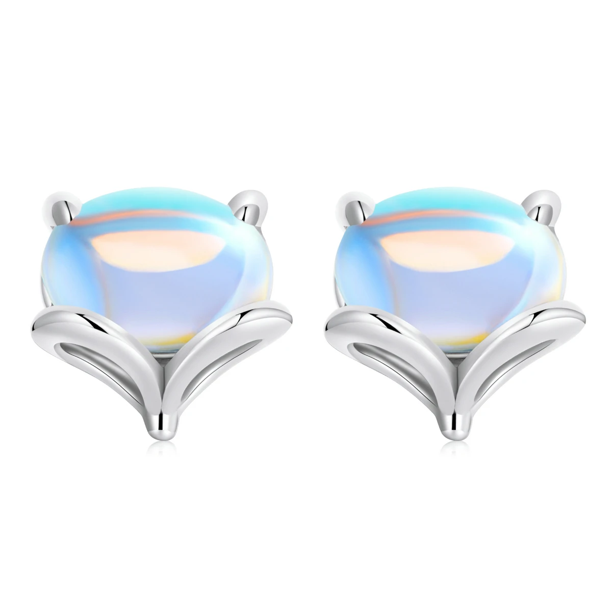 

Moonstone fox earrings female niche design s925 silver earrings SCE1386