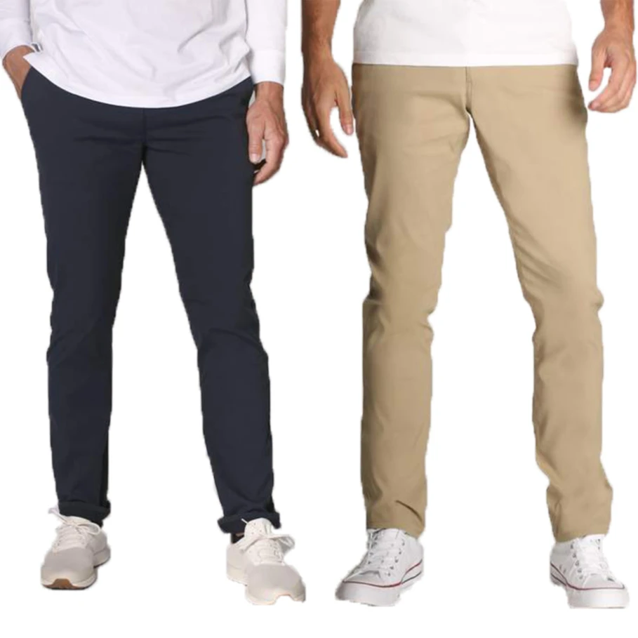 

The Floor Price Wholesale Selling Casual Loose Organic Cotton Pure color Khaki Stretch Zipper Trousers Cheap Men's Chino Pants, Picture