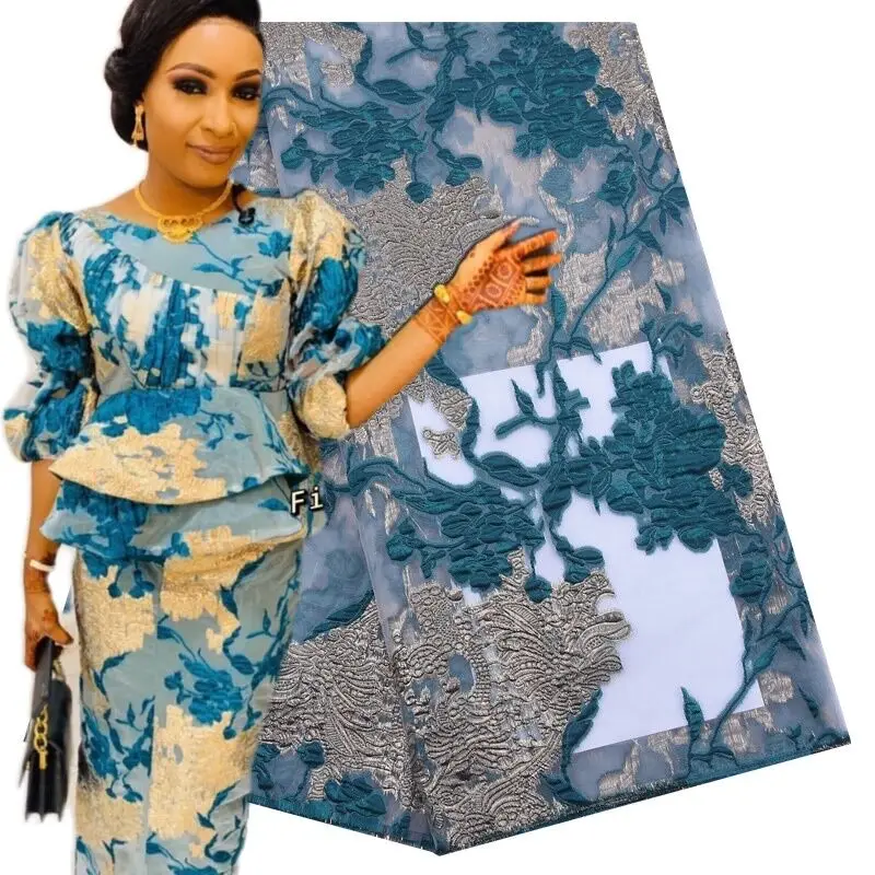 

2078 Wholesale Nigeria Tulle Lace Fabric Velvet Royal Blue Lace Fabric With Plenty Stones