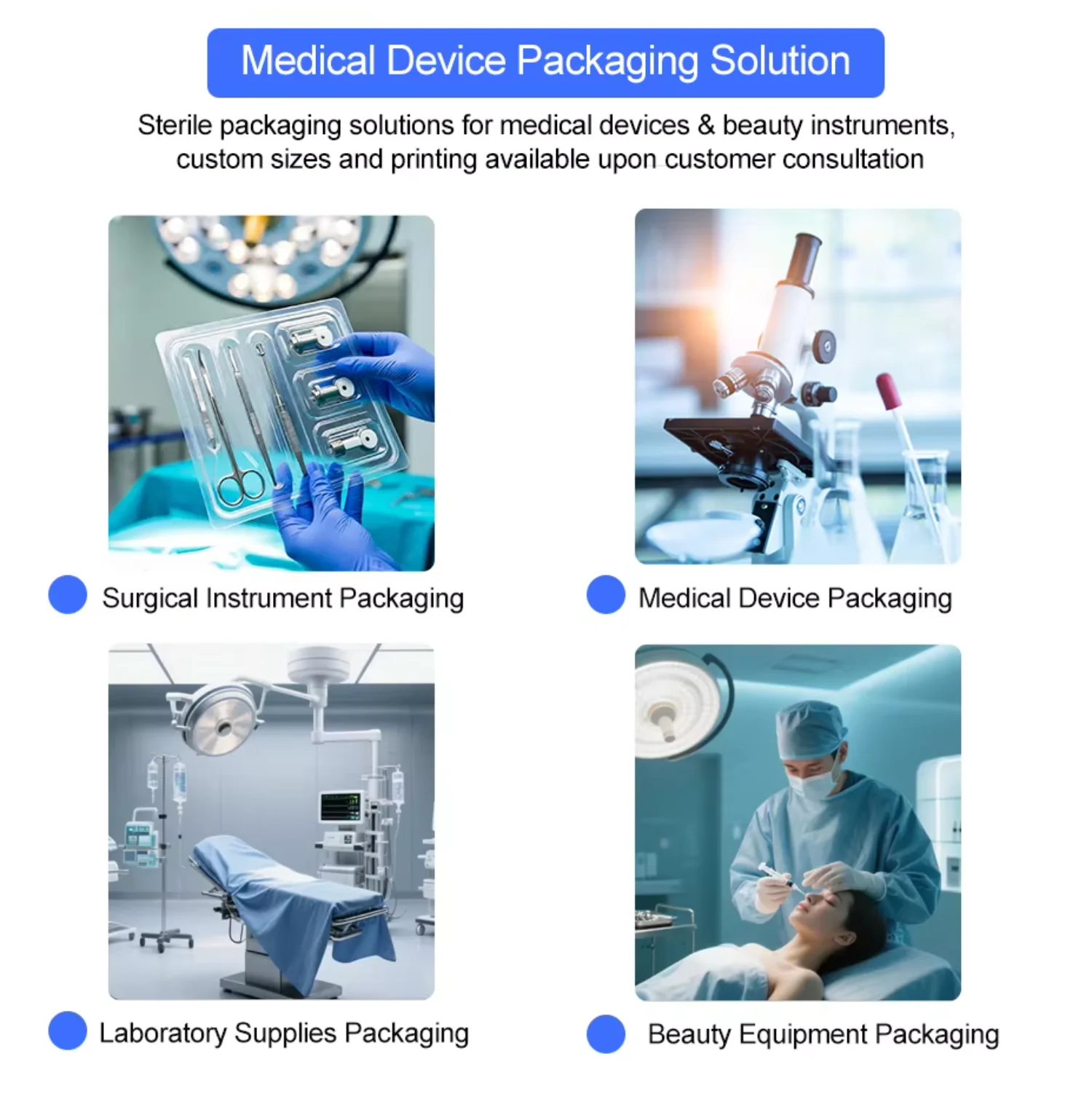 Medical Packaging Sterilization Bags Medical Pouch Tyvek Sterilization Pouch Dental Sterilization and Autoclave Pouches