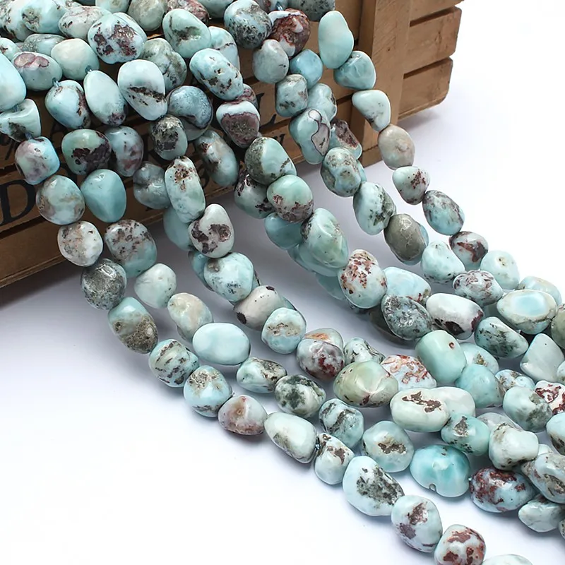 

Wholesale 8-10mm Natural Irregular Larimar Stone Beads Loose Spacer Beads For Jewelry Making Diy Bracelet