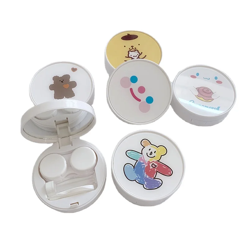 

Personalized Contact Lens Case Cosmetic with Mirror Travel Kit Mini Glasses Case Eye Cute Custom Wholesale Contact Lens Case, Customized