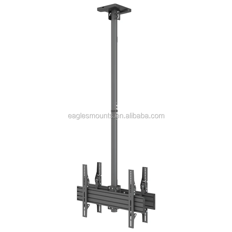 

Universal Height Adjustable Back To Back TV Mount Ceiling Bracket for 32" to 70", Powder black