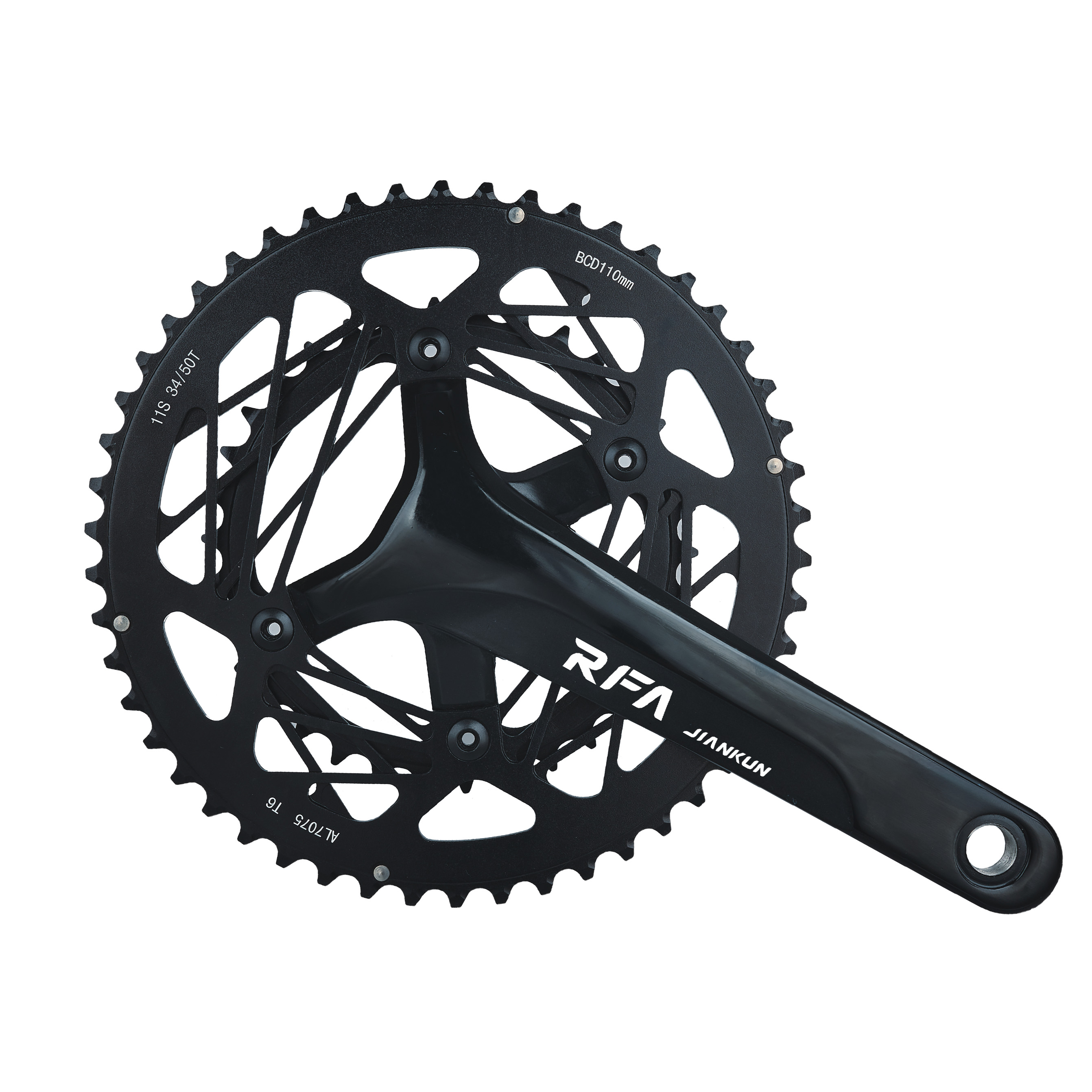 

11 Speed CNC 34/50T Chainwheel light weight road bicycle crankset, Black