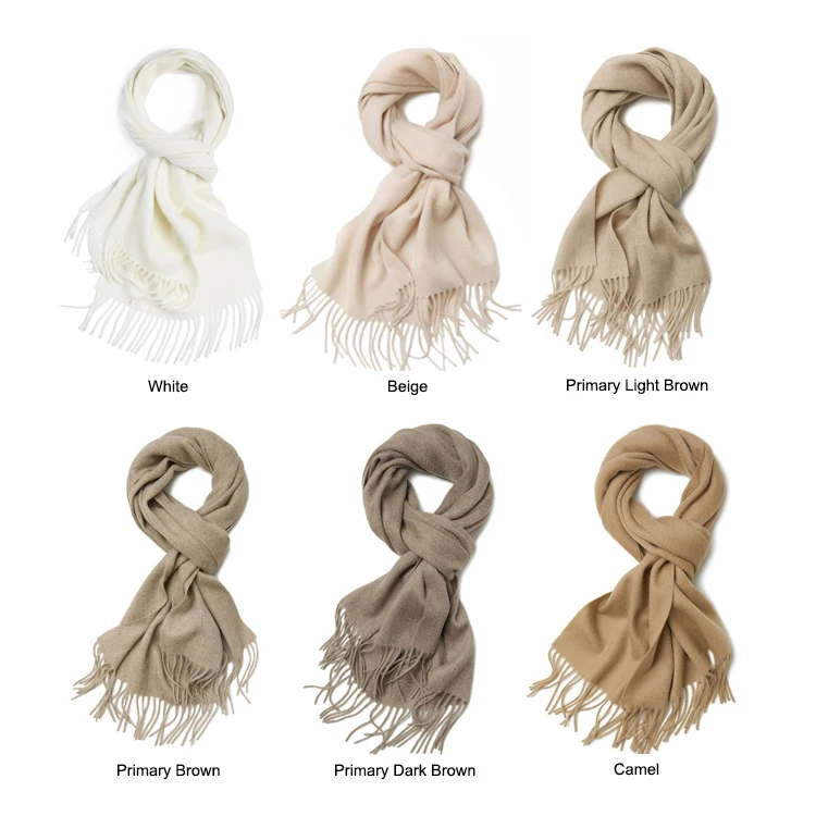 Brushed Scottish Cashmere Scarf Solid Color Cashmere Scarf