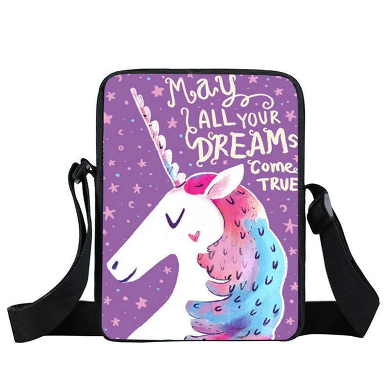 

Lovely Kids Unicorn Small Crossbody Sling Bag Polyester Girl Shoulder Messenger Bag