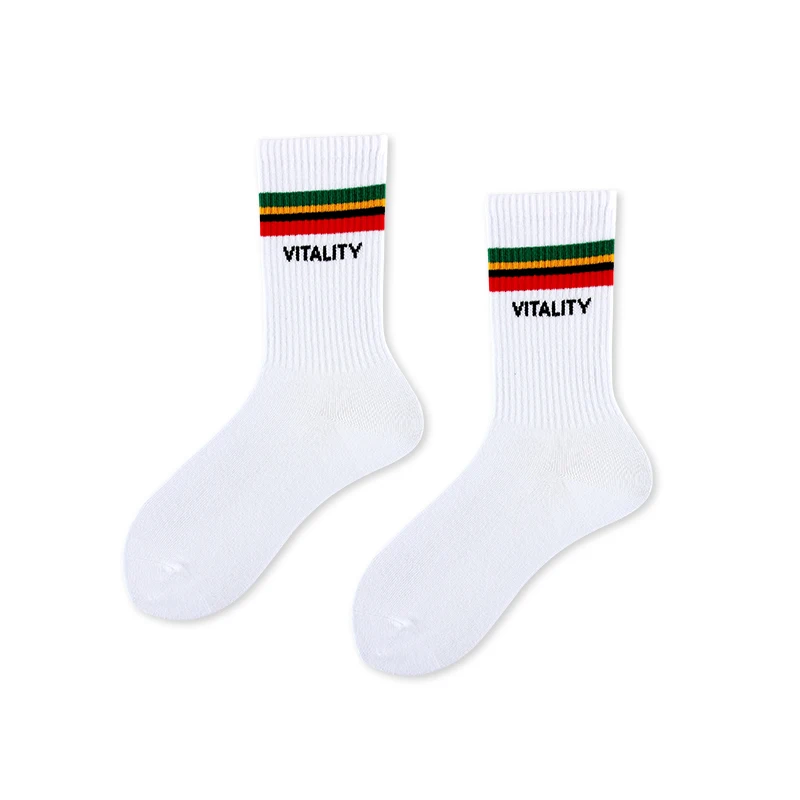 

Factory Low MOQ custom logo run sports athletic soft men crew sport socks with letter