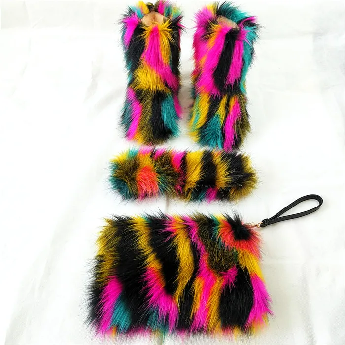 

Factory Direct Wholesale fur trim boots ladies fur boots and headbands snow boots women