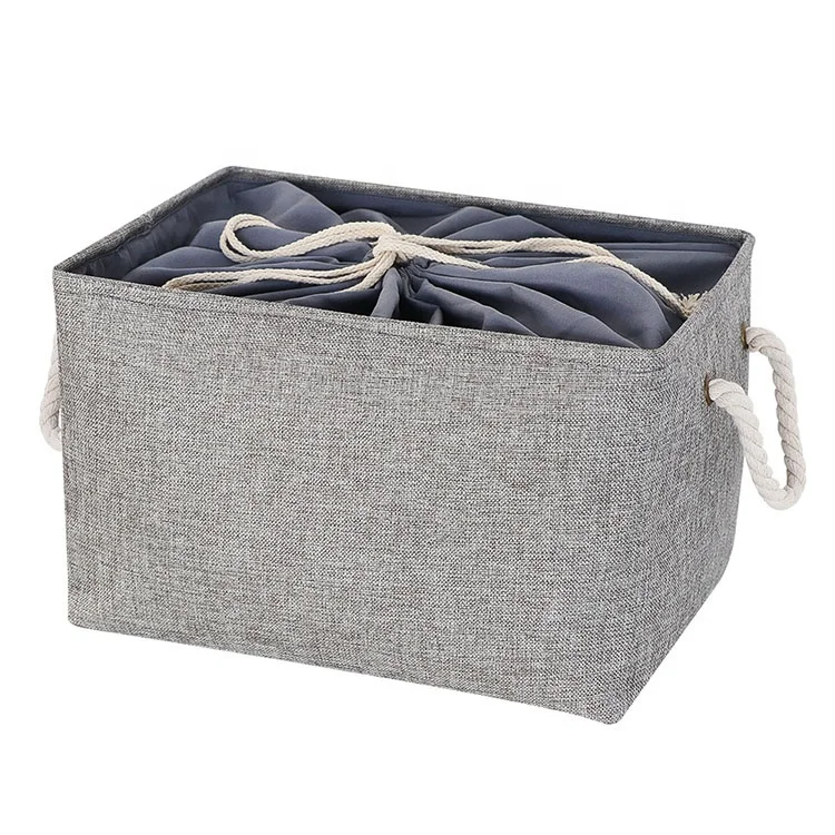 

Cotton And Linen Thick Eva Foldable Storage Box Factory Direct Sales Clothes Storage Box Basket Natural Fabric Drawers Organizer