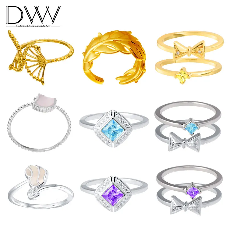 

Customised Gold Palted Ring Gold Vermeil Ring Minimalist Silver Jewerly Ring, Customized color