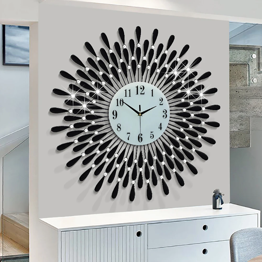 

odm/odmmodern wall clockNew product listing custom hand-made large silent metal home decoration Nordic modernreloj de pared, Black golden silver