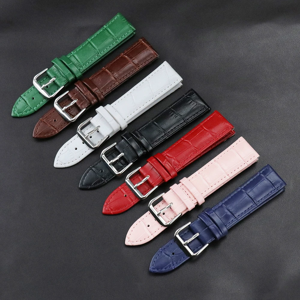 

Genuine Leather Strap Watch band High Quality accessories Brown Black Belt 10 12 14 16 18 20 22 24mm Quick Release Leather bands
