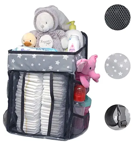 

Newest Stylish Durable Baby Folding Nursery Organizer Baby Essentials Storage Hanging Diaper Caddy