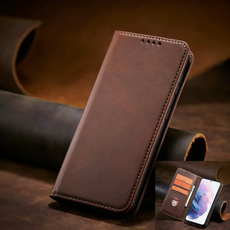 

Wholesale Price Strong Magnetic PU Card Holder Case Business ID Card Wallet Phone Case For iPhone 12 Pro Max XR SE 2020 S21 Case, Black brown red blue coffee pink