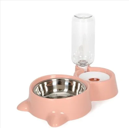

shoutao customized Cat Dog Automatic Water Food Bowl Double Adjustable Tilted Water and Food Bowl Set, Accept customized