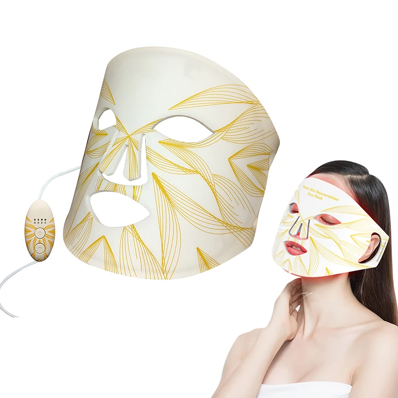 

Silicon Masks 2021 Red Facial Infrared Soft Blue Yellow Best Therapy Beauty Skin Care Smart Led Light Silicone Face Mask, White silicone material