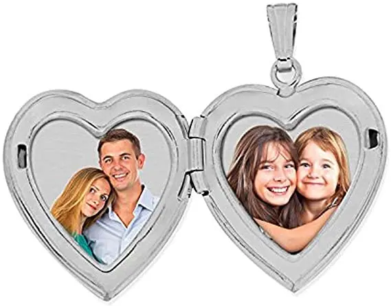 

Stainless steel mom Photo Picture Jewelry bling bling pendant double heart shape circle sublimation blanks necklace