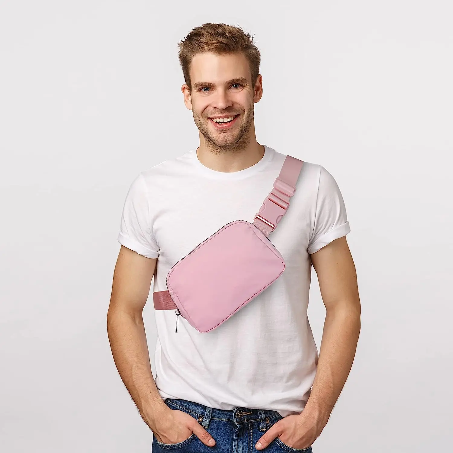 

New Trend Hot Selling Wholesale Fashion Nylon Waist Belt Bag Lightweight Fanny Pack Bum Waist Bag For Women Man