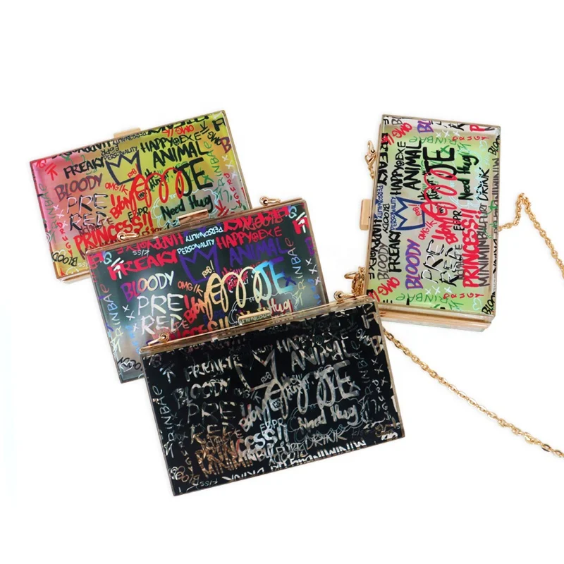 

New Fashion Clear Crossbody Shoulder Bags Rainbow Clear Box Handbags