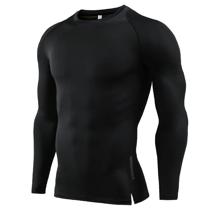 

New fitness clothes men's stretch breathable quick-drying long-sleeved T-shirt outdoor sweating basketball running sportswear sp