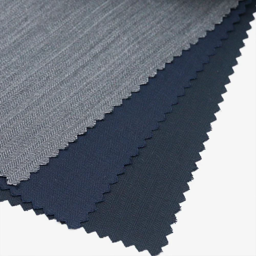 Elegant Organic Worsted Merino Wool Suiting Fabric 50% Wool 50% Polyester Woven Houndstooth Design for Men's Jacket