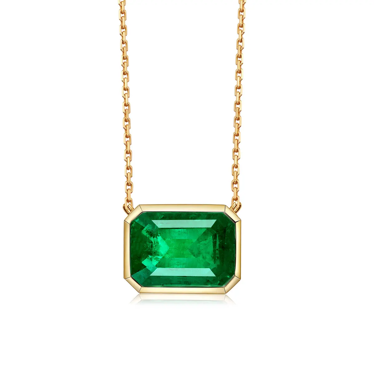 

2021 necklaces Lab grown emerald pendant necklace chain choker vivid green