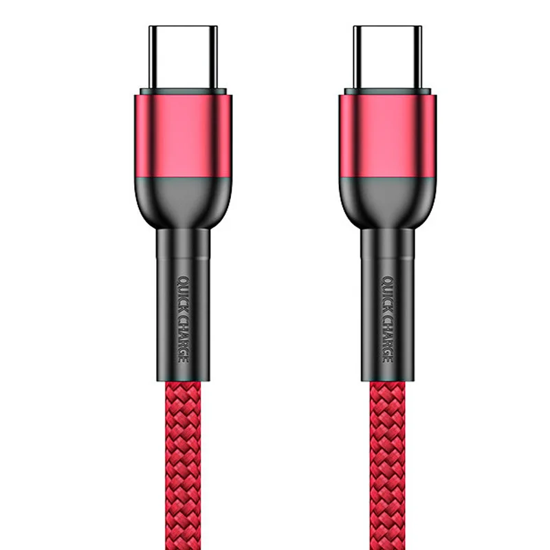 

Premium 1M 3.3FT 2M 6.6FT 60W 3A PD Fast Charging USB Type C To USB Type C Cable For iPad Phone Tablet, Red,black
