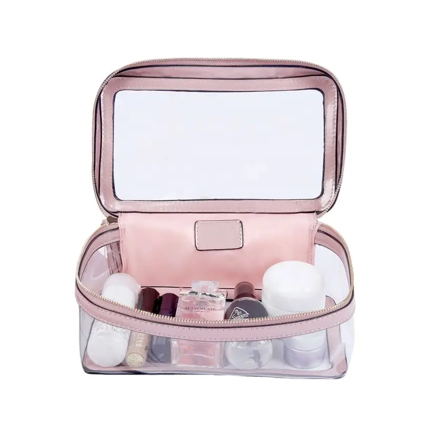 

Hot Selling Beauty Transparent Women Makeup Bag Pvc Zipper Clear Cosmetic Bag