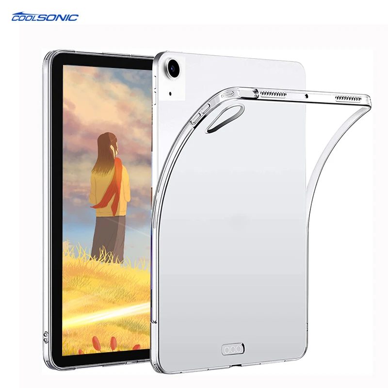 

New Style Shockproof Transparent Clear TPU Case Back Cover for iPad Air4 10.9 2020, Multi colors