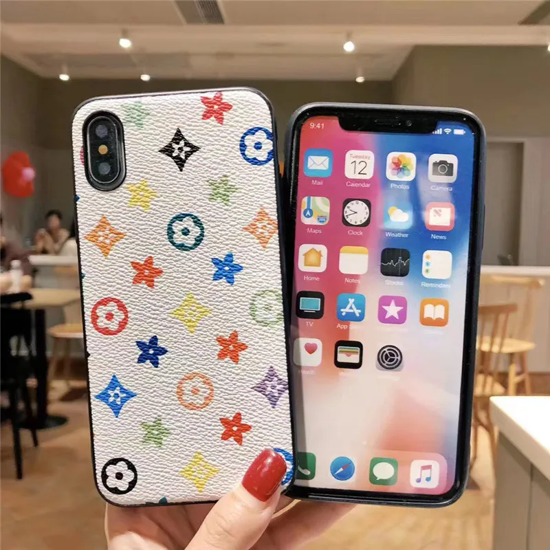 

Luxury retro flower leather phone case for iPhone xs max fashion PU leather cases back cover, 5 colors