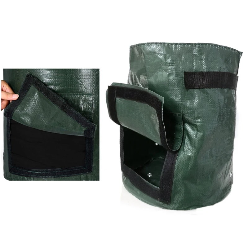 

Free shipping UK 10 Gallon Vegetable growing bag PE Plant Bag with Handle Thickened Garden Taro grow bags, Black, green