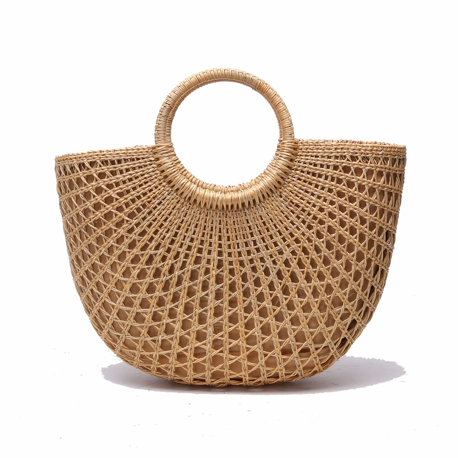 

new fashion hollow out round women handmade handbag summer beach bag special simplicit portable high quality large capacity, Customizable