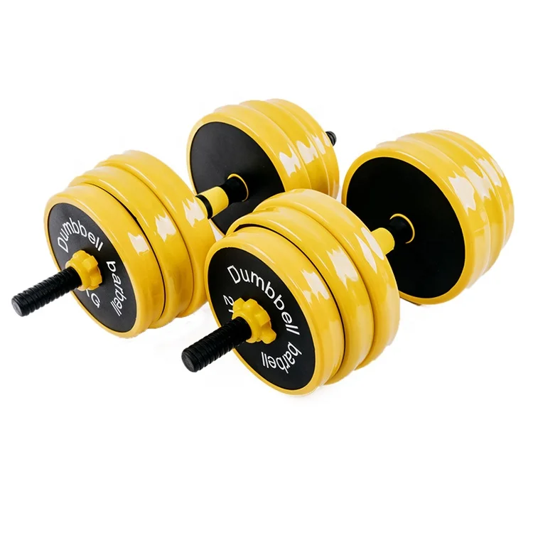 

Dumbbell Manufacturer Fitness Power Training Equipment Neoprene Dumbbell Set With Rack 20 Kg Rubber Coated Dumbbell Set, Black+yellow