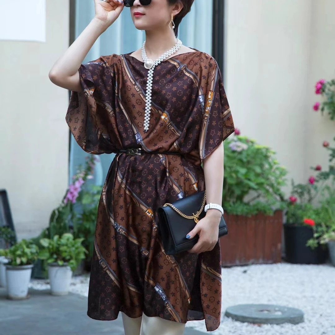 

Plus size silk beachwear women luxury silk multipurpose dress