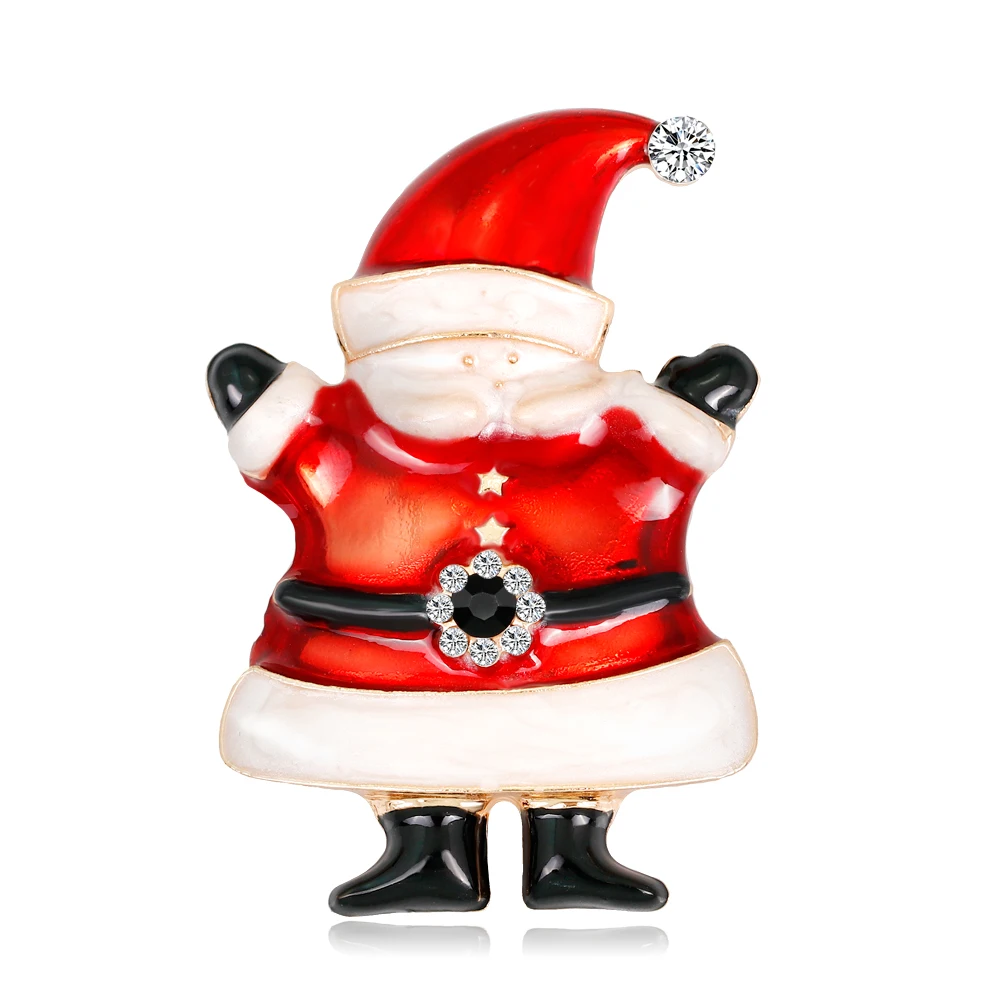 

Cuter Father Christmas Brooch for Women Christmas Ornament Enamel Santa Claus Brooches Pin Jewelry