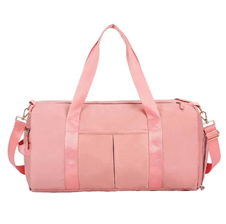 

Wholesale Outdoor gym bag with shoe compartments large pink gym duffle bag, Customized color