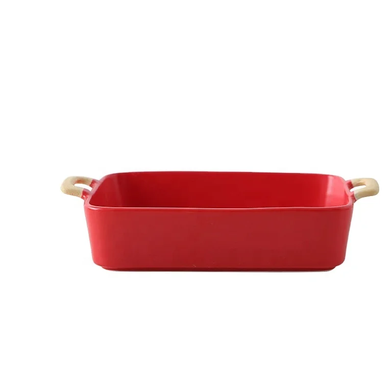 

Hot selling household ceramic oven tableware creative baked rice rectangular plate