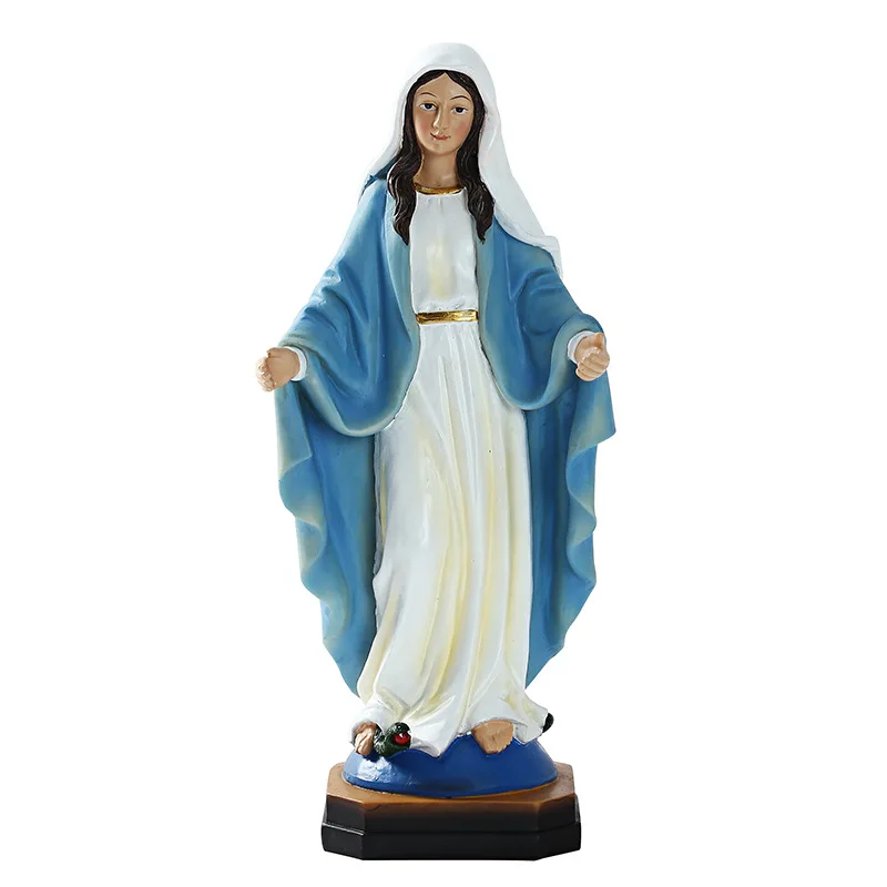 

Time Slow 1pcs Catholic Church Resin Crafts Statue Home Decor Virgin Mary Sculpture Decor Religious Christmas Gift Accessories, Color mixing