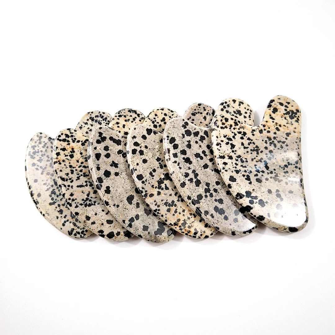 

Natural Gua Sha Jade Speckle Stone Stone Face Board Tool Pink Heart Shaped Massage