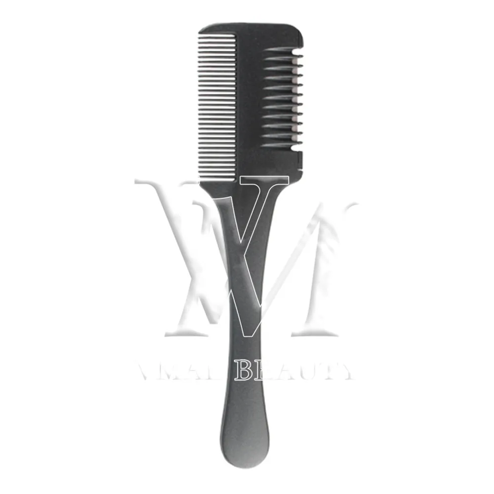 

VMAE Factory Wholesale Women Black Plastic Soft Handle Hairdressing Hair cutting razor comb Double Sided Thinner Hair Comb