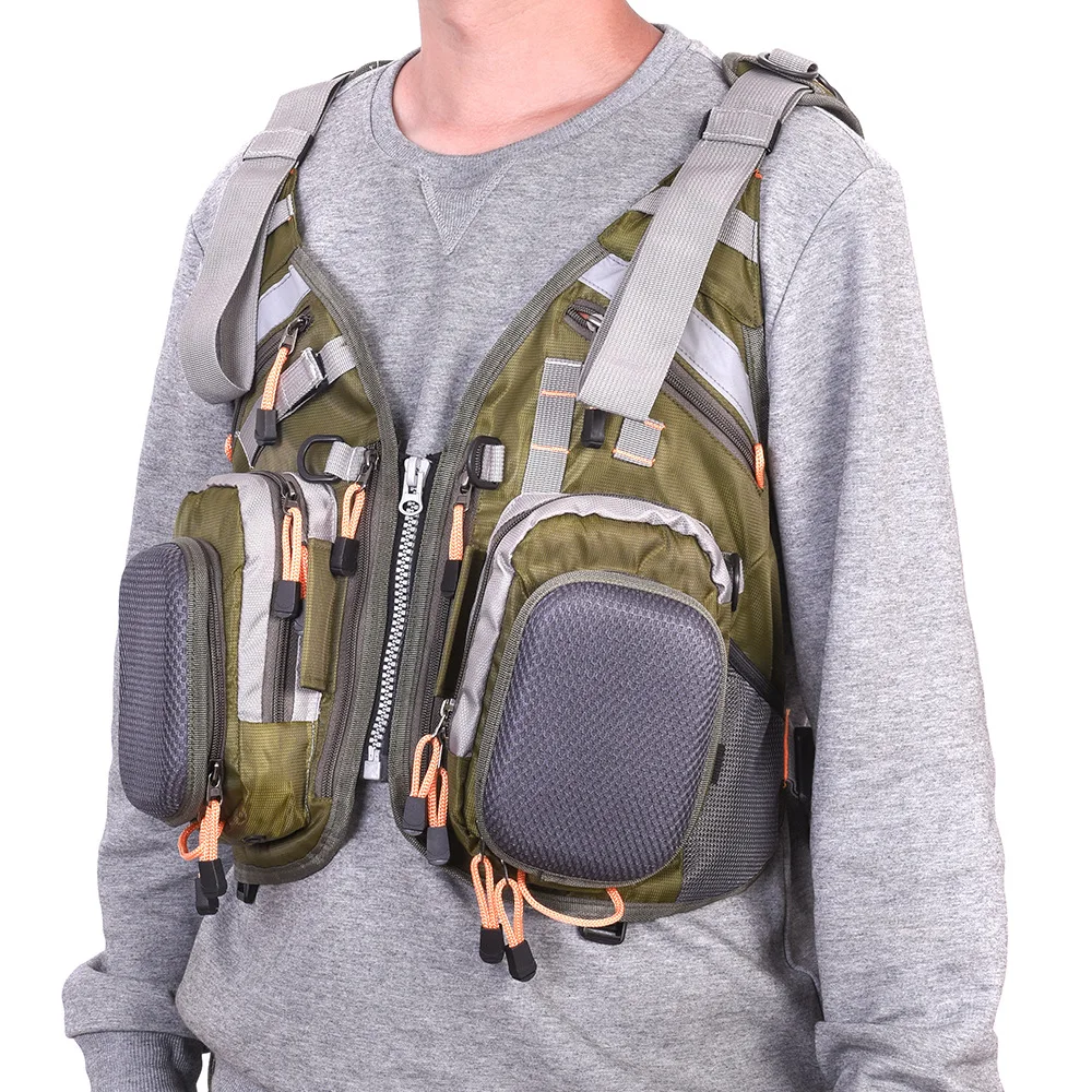 

Multi-pocket Life Jacket Fly Fishing Backpack Middle Size Outdoor Breathable Mesh Chest Vest Bag Size Adjustable, Customized