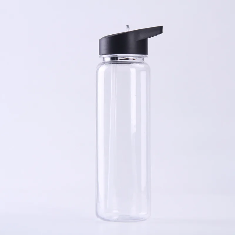 

Eco-Friendly high quality  bpa free gym clear drinking sports water bottle PS straw water bottles, As pic
