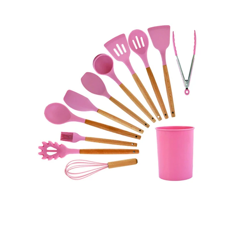 

Manufacturers direct spot supply 12-pieces silicone kitchen utensils set the silicone spoon, Customized color