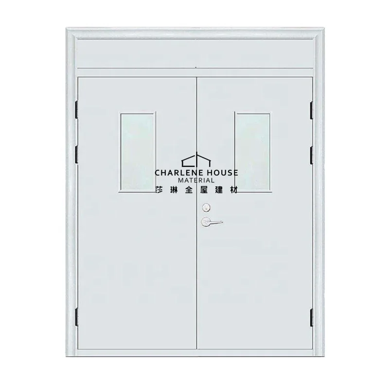 מגולוון פלדה אש דלת גדול יציאה אש זכוכית פלדת דלת
