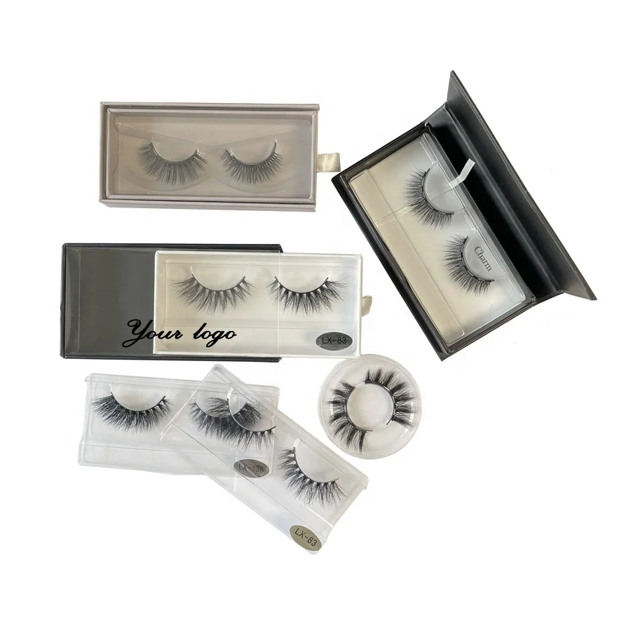 

Wholesale bulk wispy 15mm 18mm 20mm 25mm 3d 5d private label natural real fluffy luxury siberian mink eyelashes strips vendor, Natural black