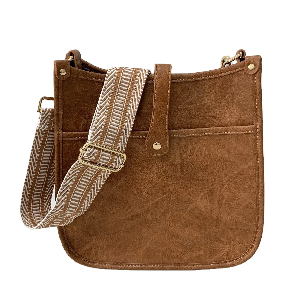 

New Fashion vintage VEGAN Leather MESSENGER BAG CROSSBODY BAG purse bag FOR GIRL, Brown