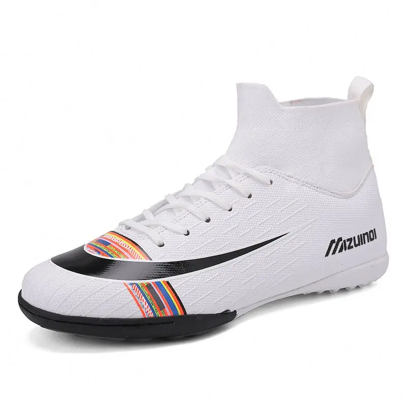 

Customize High Top Ankle Football Train Shoes foot ball Soccer Boots Women Sneakers Kids Indoor Turf Futsal sport shoes